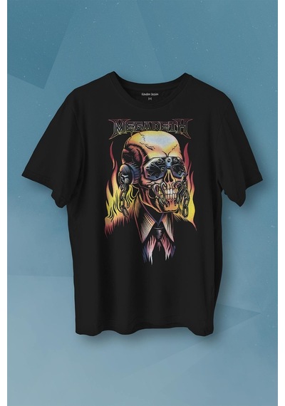 Megadeth Skull Rengareng Lamb Of God Baskılı Tişört Unisex T-shirt 001