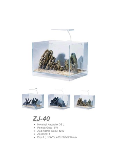 Jeneca Zj-40 Akvaryum+dekor 40x30x30 Cm 36l