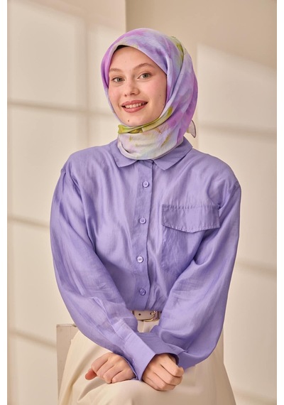 Silk Home Olinda İpek Eşarp 47004-09 Lila, Yeşil, Koyu Yeşil
