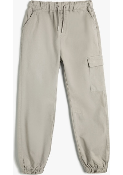 Koton Kargo Jogger Pantolon Cepli Beli Bağlamalı Gri 4skb40008tw 4SKB40008TW031 Gri