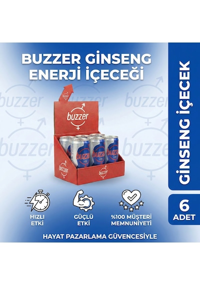 Buzzer Ginseng Enerji Içeceği +18 - 6'lı Avantaj Set