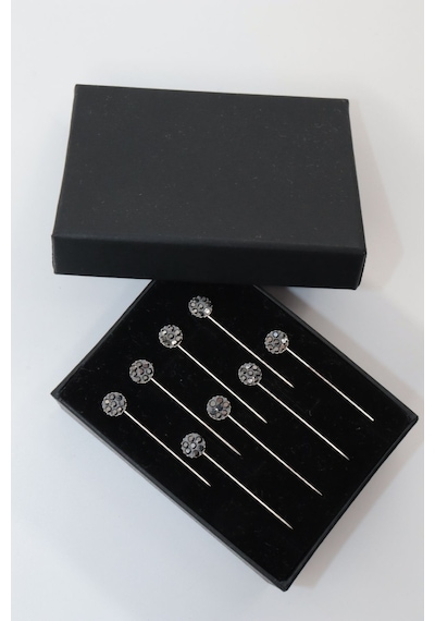 Numetal 8 Li Gri Taşlı Eşarp Ve Şal İğnesi. Eşarp İğnesi. Şal İğnesi. Türban İğnesi. Başörtü İğnesi. Gümüş