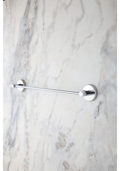 MultiStore Krom 5'li Banyo Aksesuar Seti Uzun Havluluk/Tuvalet Kağıtlığı/Bornoz Askısı/Sabunluk/Diş Fırçalık Gri