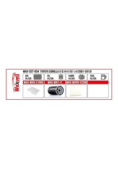 Toyota Corolla X Filtre Bakım Seti E14-e15 1.4 2001-2013