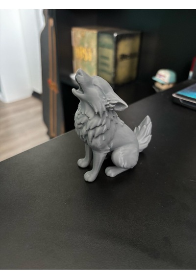Minik Kurt Figür Oyuncak Gri Doğal Pla Malzeme 10cm Balık