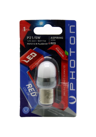 P21/5w Kırmızı Flash Stop Ampülü Tekli Blıster