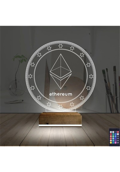 Luvivia Crypto Ethereum Coin 3d Lamba - Masa Gece Lambası Şeffaf