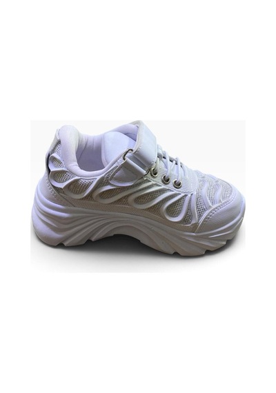 Shoes Kız Çocuk Kalın Tabanlı Cırt Bantlı Spor Ayakkabı Beyaz - 941234682 Beyaz