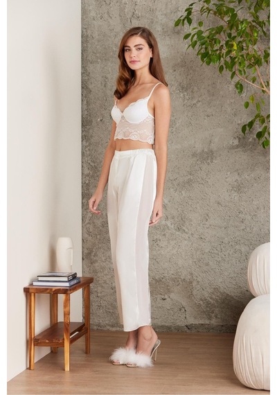 Pierre Cardin 7025 Kadın 4'lü Saten Takım Gelin Çeyiz Seti 001