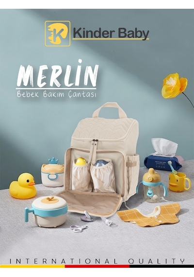Kinder Baby Merlin Anne Bebek Bakım Çantası Bej