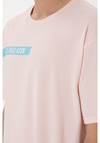 U.S. Polo Assn. Erkek Comfort Fit Bisiklet Yaka Açık Pembe Tişört 50306904-VR078