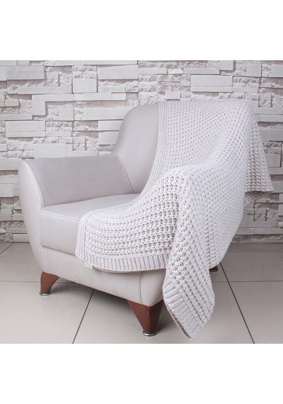 Betires Home Tal15004 Lambswool Örgü Koltuk Şalı / Throw Bej