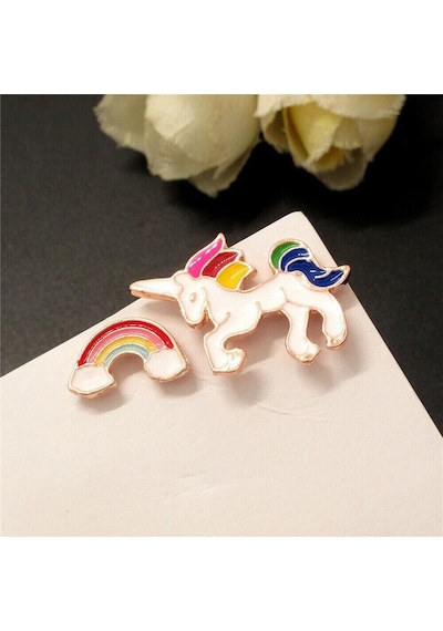 Unicorn Tasarımlı Çocuk Küpe Çok Renkli