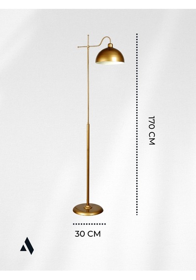 Glorea Metal Lambader Eskitme Gold & Beyaz Modern, Dekoratif Ve Zarif Yer Aydınlatması Gold