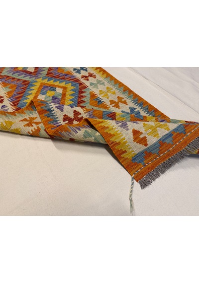 El Dokuma Afgan Yolluk Kilim Çok Renkli