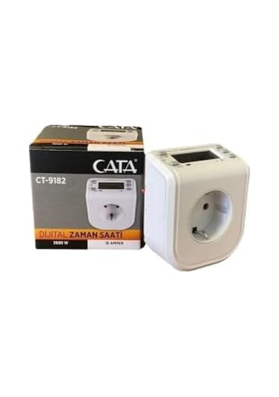 Cata Ct-9182 Zaman Ayarlı Dijital Priz, Lcd Ekranlı Haftalık Programlanabilir Akıllı Fiş, Enerji Tasarruflu Otomatik Zamanlayıcı Priz