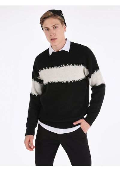 Colin's Colins Regular Fit Triko Siyah Erkek Kazak Siyah