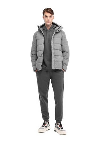 Kinetix Ml Downey Coat 5pr Antrasıt Melanj Erkek Kısa Kaban 000000000102031348 Gri
