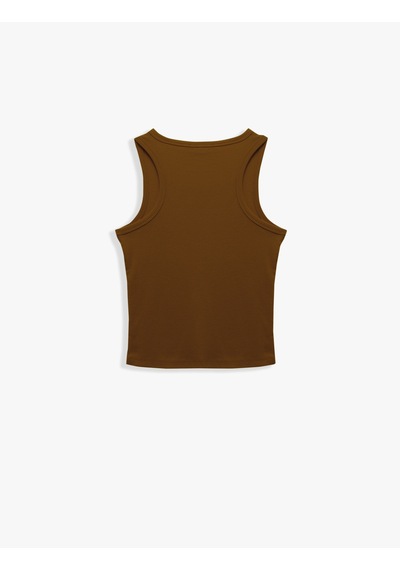 Koton Dar Kesim Bisiklet Yaka Kaşkorse Basic Kolsuz Atlet Kahverengi 5sal30183ık Kahve