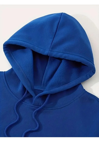 Uyguntarz Unisex Boston Baskılı Oversize Sweatshirt Mavi