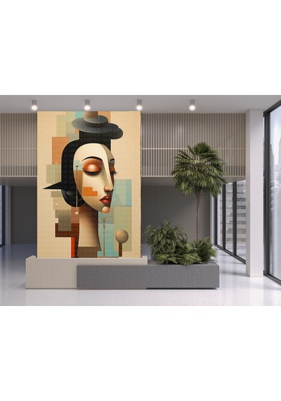 Abstract Kadın Portre Poster Duvar Kağıdı Renkli