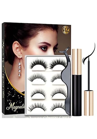 Reazeal Manyetik Kirpikler Ve Manyetik Eyeliner Seti, Doğal Takma