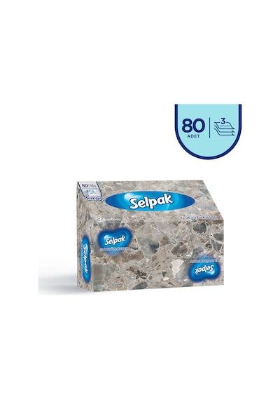 Selpak El Ve Yüz Havlusu Kutulu Mermer Desen 80 Yaprak