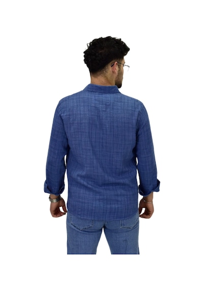Erkek Spor Silim Fit Uzun Kol Gömlek G5005 Bgl-st04494 Mavi