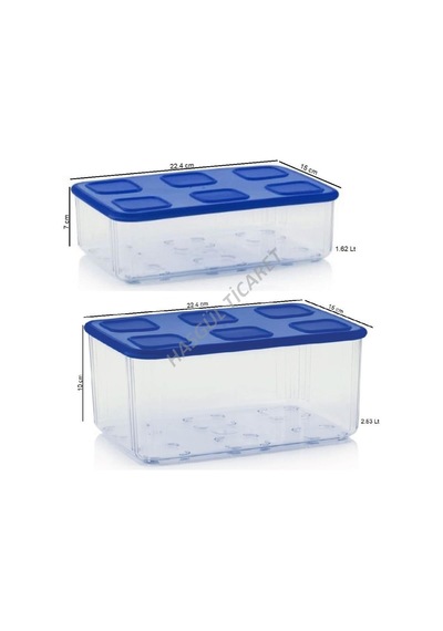 Tupperware Şeffaf Modüler Kap 2'Li 162-253 L Saklama Kabı Mavi