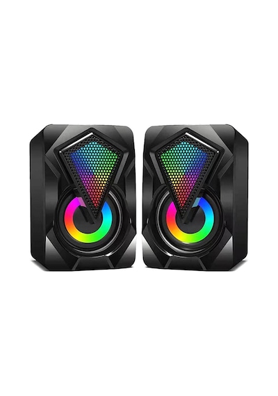 Rgb Işıklı Gaming Pc Bilgisayar Hoparlörü 1 + 1 Speaker X2