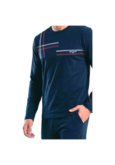 Pierre Cardin 6152 Erkek Uzun Kollu Bisiklet Yaka Pijama Takımı -lacivert