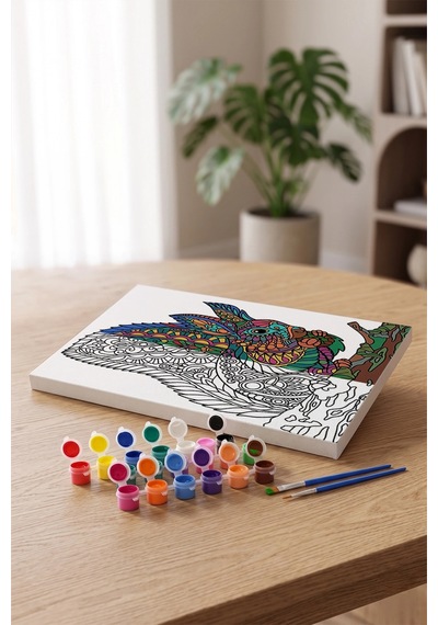 Sincap Desenli Mandala Ahşap Boyama Seti 40x50 Cm