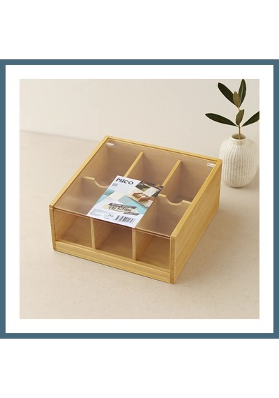 Agc Uygun Sepet 6 Bölmeli Bambu Poşet Çay Kutusu 21x20x10 Cm Agc Çok Renkli