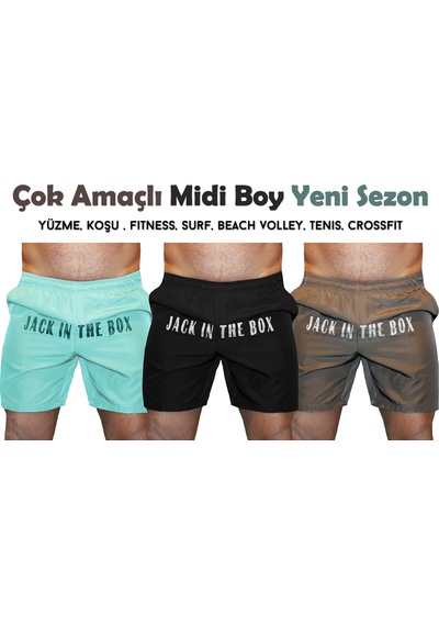 Boomenbex Çok Amaçlı Midi Külotsuz Cepli Koşu Yüzme Fitness Şort