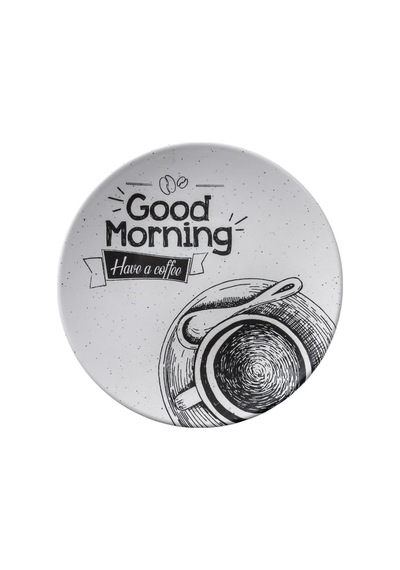 6'lı Seramik Servis, Pasta Tabak Good Morning Çok Renkli