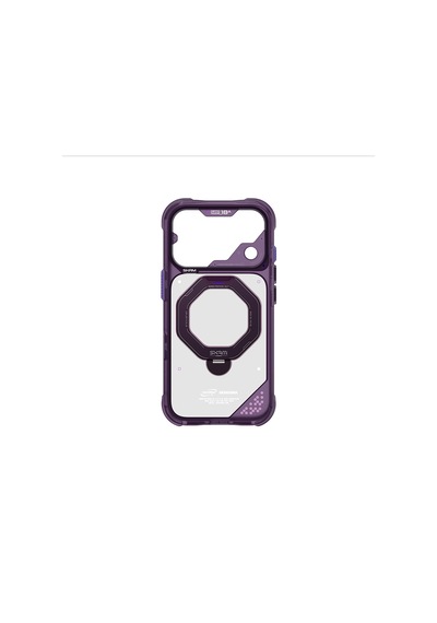 Apple iPhone 18 Pro Max Uyumlu Kılıf M-safe Şarj Özellikli Standlı Skinarma Saturn Kapak Bordo