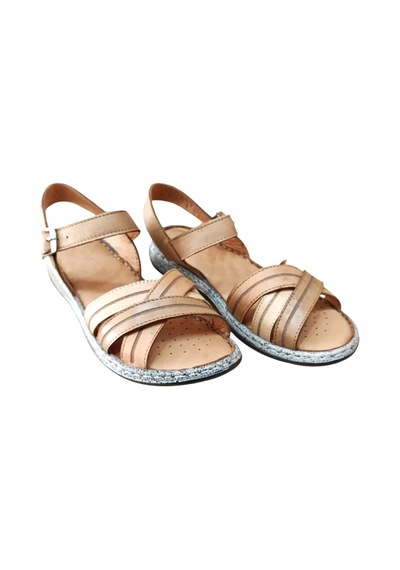 Castle Black 22382 Kadın Hakiki Deri Comfort Sandalet Taba Siyah