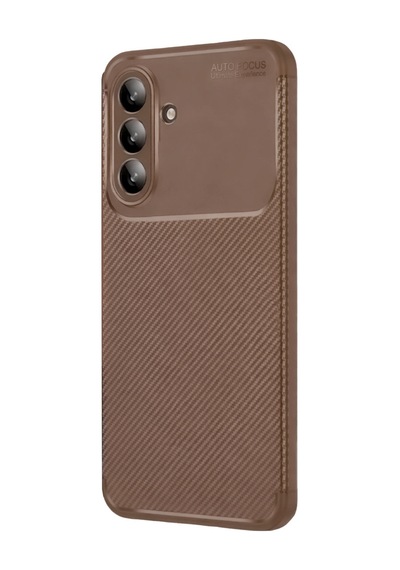 Samsung Galaxy Uyumlu A57 5g Kılıf Focus Carbon Silikon Kapak Kahverengi
