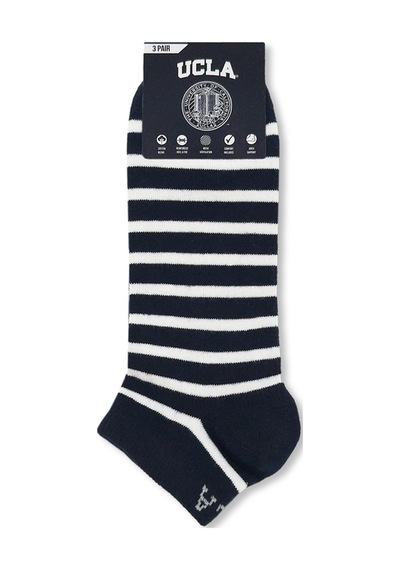 Ucla Lıoren 3'lü Lacivert Kısa Jakarlı Pamuk Standard Fit Unisex Çorap