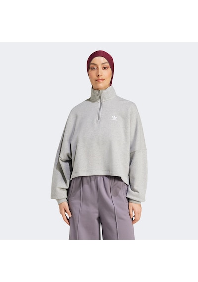 adidas Essentials Fleece Kadın Gri Sweatshirt Düz Iy9681 Gri
