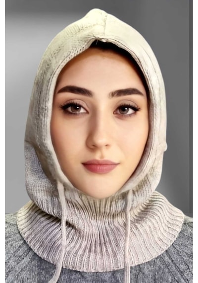 Tezzgelsin Balaclava Fitilli Triko Örgü Bere Başlık Taş Rengi