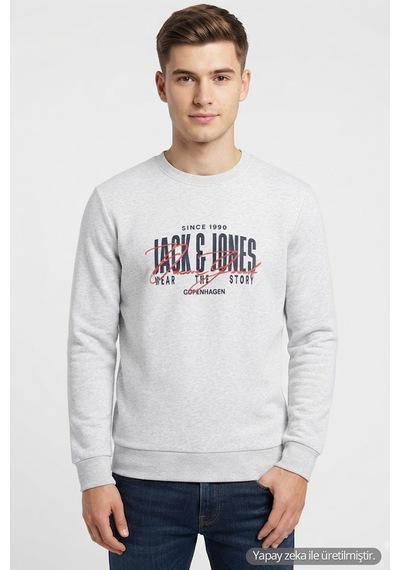 Jack & Jones Jjaero Erkek Sweatshirt Beyaz