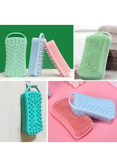 Banyo Süngeri & Kese Kendiliğinden Askılı Peeling Ve Masaj Etkili Silikon Banyo Vücut Fırçası