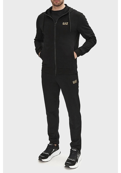Ea7 Logolu Regular Fit Fermuarlı Kapüşonlu Erkek Eşofman Takımı Eşofman Takımı 8npv62 Pjvrz 0208 Siyah