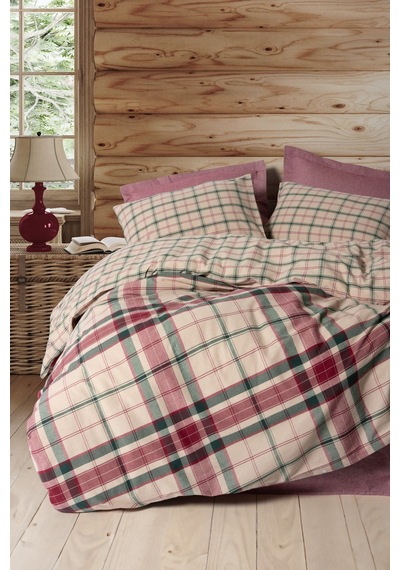 Cotton Box Warm Flanel Tek Kişilik Nevresim Takımı Jamil Bordo