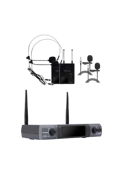 Westa Wm-202t Çift Yaka+headset Telsiz Mikrofon Seti 2 Yaka + 2 Headset Kablosuz Mikrofon - 8697314964714