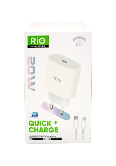 Rio Tech 20w Hızlı Şarj Adaptörü Usb-c Ve Lightning Kablo Seti