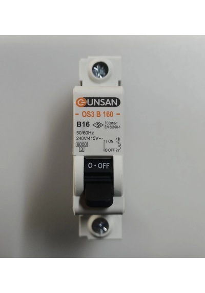Günsan 1x20 A B Tipi 6ka W Otomat Sigorta