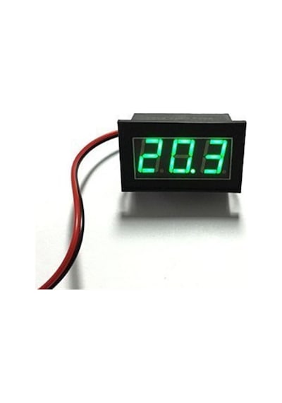 Robodünya-0.56" 0-30V 3 Kablolu Dc Yeşil Voltmetre