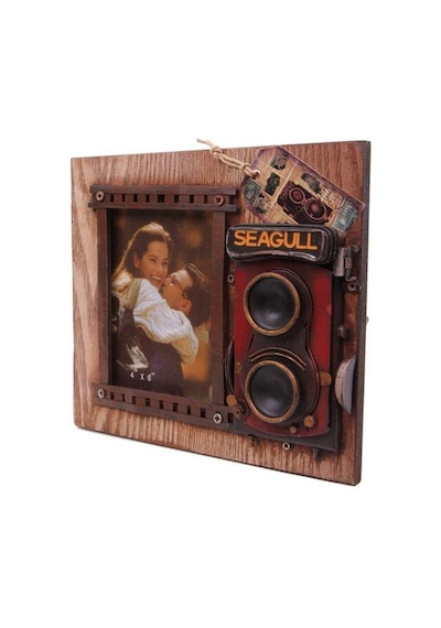 Dekoratif Metal Çerçeve Fotoğraf Makinesi Dekorlu Hediyelik